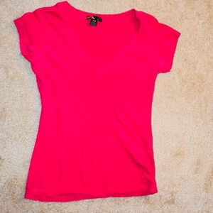 Hot pink v neck